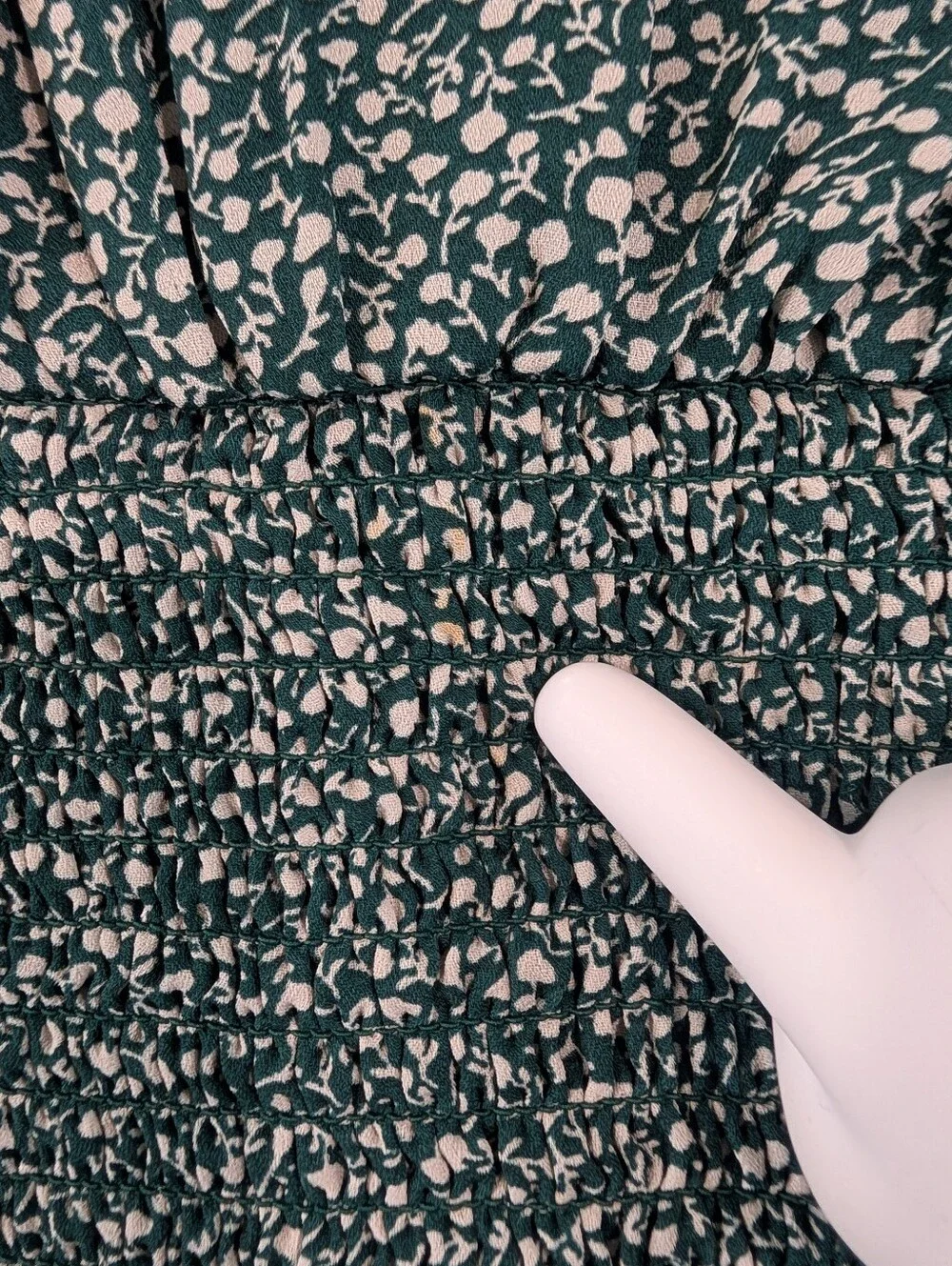 Abercrombie‎ & Fitch Green Floral Puff Sleeve Blouse Top XS | Cottagecore Boho
